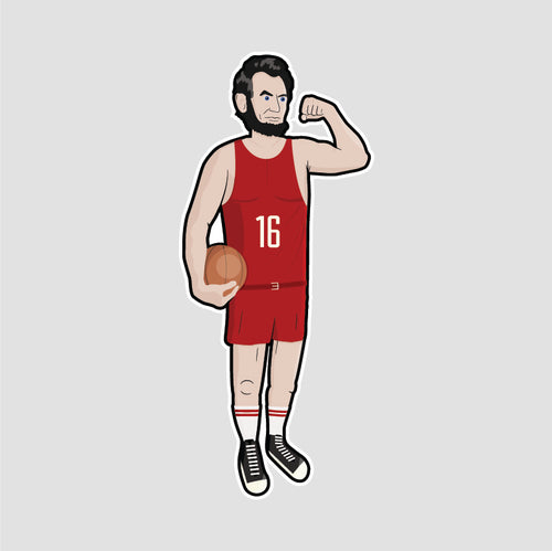 Abraham Lincoln basketball player sticker