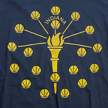 Load image into Gallery viewer, Indiana flag shirt Gold and Black Closeup