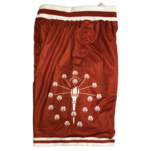 Load image into Gallery viewer, Indiana State flag basketball shorts side
