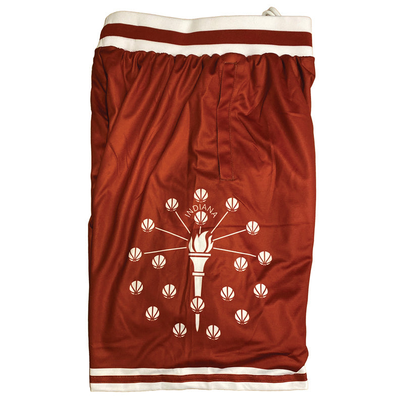 Indiana State Flag Basketball Shorts Red