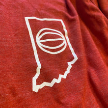 Load image into Gallery viewer, State of Indiana red basketball zip-up light hoodie