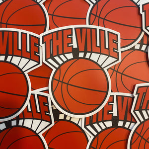 Louisville basketball sticker closeup
