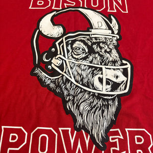 indiana football bison shirt closeup