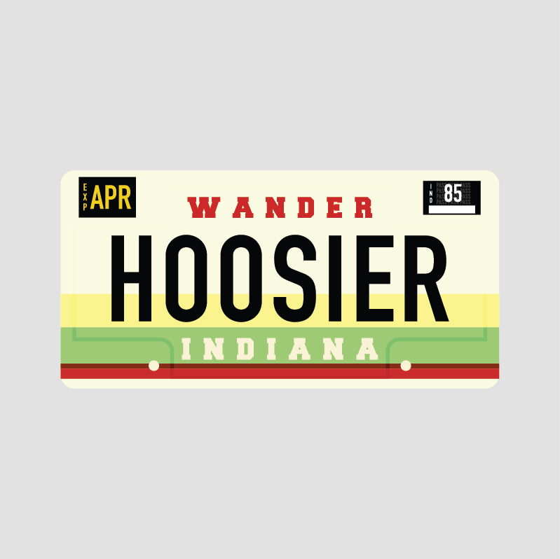 Wander Indiana license plate sticker