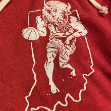 Load image into Gallery viewer, Indiana Bison basketball hoodie closeup
