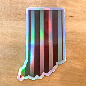Indiana candy stripe hologram sticker