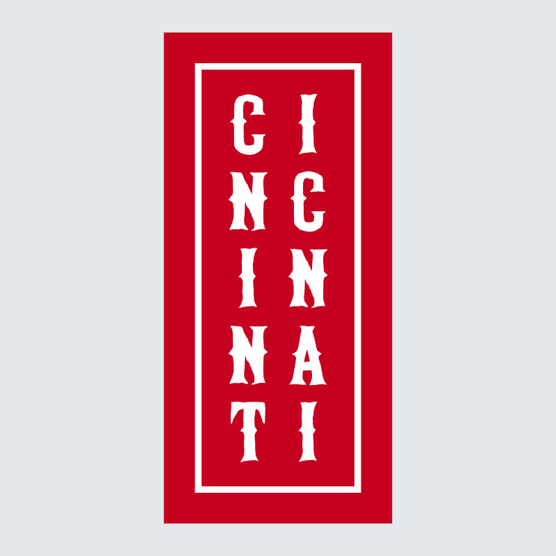 Vertical Cincinnati vinyl sticker