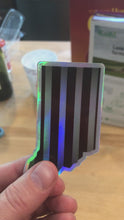 Load and play video in Gallery viewer, Candy Striped State - Holographic Sticker
