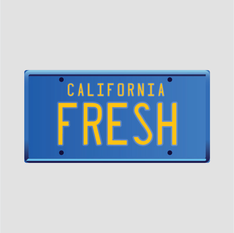 California Fresh license plate sticker