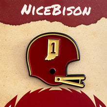 Load image into Gallery viewer, Indiana football helmet soft enamel pin with backing card
