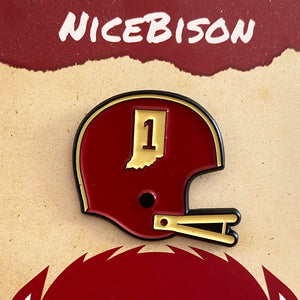 Indiana football helmet soft enamel pin with backing card