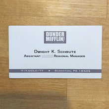 Load image into Gallery viewer, Dwight K. Schrute business card photo
