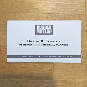 Dwight K. Schrute business card photo