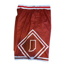 Load image into Gallery viewer, Indiana Hoosier basketball shorts side view
